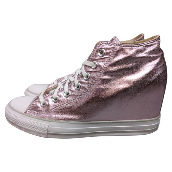 Converse 2017 CTAS Lux Mid Hidden Wedge Metallic Fuschia Pink Sneaker Womens 9.5 - Picture 4 of 11